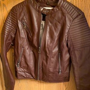 Daytrip Maroon leather jacket. Size medium